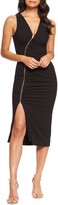 Thumbnail for your product : Dress the Population Ivy Ruched Zip Front Sleeveless Body-Con Midi Dress