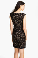 Thumbnail for your product : Adrianna Papell Embroidered Lace Overlay Sheath Dress (Regular & Petite)