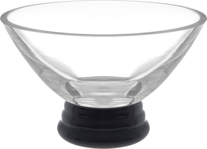 Barski Glass Clear/Black Footed Bowl