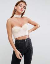 Thumbnail for your product : ASOS DESIGN Choker Bralette with Pearl Beading