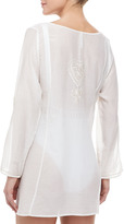 Thumbnail for your product : Flora Bella florabella Bahia Embroidered Front Slit-Sleeve Coverup Tunic, White