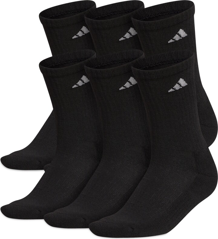 adidas Women's 6-Pk. Athletic Cushioned Crew Socks - Black/aluminum