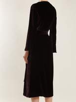 Thumbnail for your product : Once Milano - Bell Sleeve Velvet Robe - Womens - Burgundy