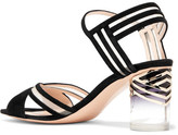 Thumbnail for your product : Nicholas Kirkwood Zaha Mesh-paneled Suede Sandals - Black