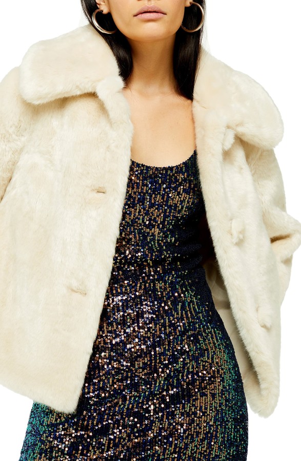 topshop fluffy coat