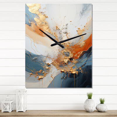 East Urban Home Brookside - Abstract Painting Wall Clock