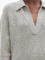 Thumbnail for your product : KHAITE Jo V-neck Cashmere Sweater - Grey