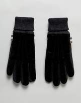 Thumbnail for your product : Aquascutum London Suede And Knit Cuffed Gloves In Black
