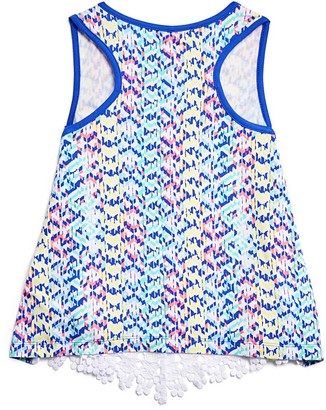 Design History Girls' Lace Trimmed Print Tank - Sizes S-XL
