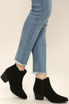 Thumbnail for your product : Qupid Dorothy Black Suede Ankle Booties