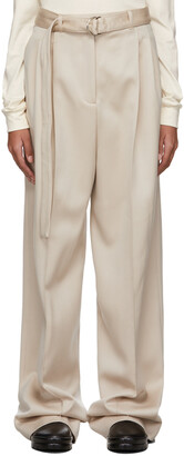 Peter Do Beige Signature Belted Tailored Trousers