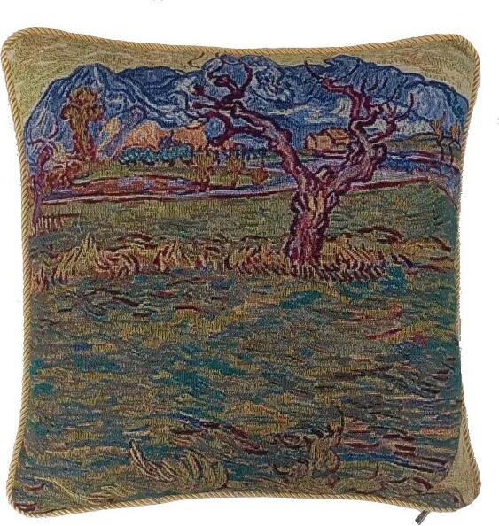 Signare USA Art Van Gogh Champs pres des Alpilles Pillowcase/ Cushion Cover 18 x 18 inch