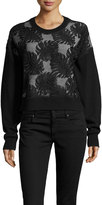 Thumbnail for your product : Jason Wu Cropped Lace Combo Sweatshirt