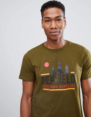 Penfield treeline logo print t-shirt in green Exclusive at ASOS