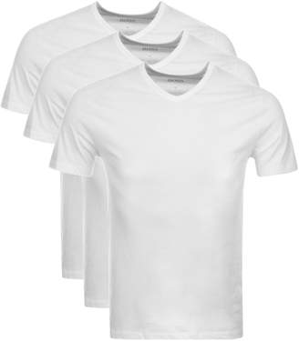 HUGO BOSS Triple Pack V Neck T Shirts White