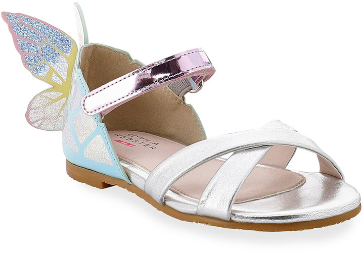 girls iridescent sandals