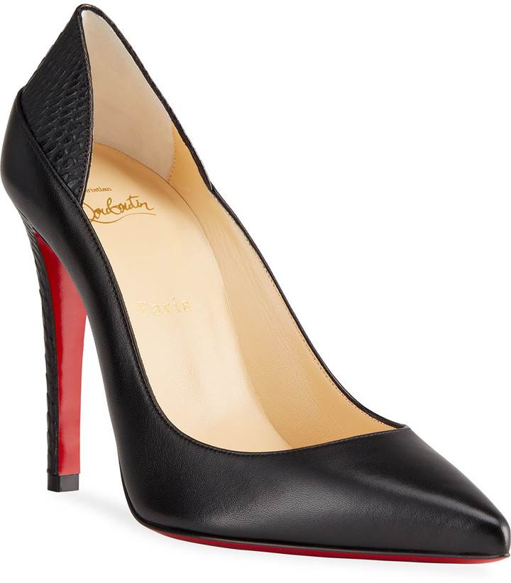 black pumps with red soles