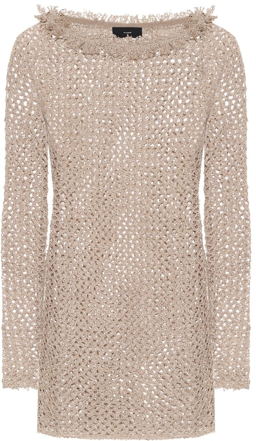 Alanui Dune cotton and silk-knit minidress - ShopStyle Dresses