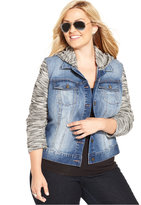 Thumbnail for your product : Jessica Simpson Plus Size Hoodie Denim Jacket