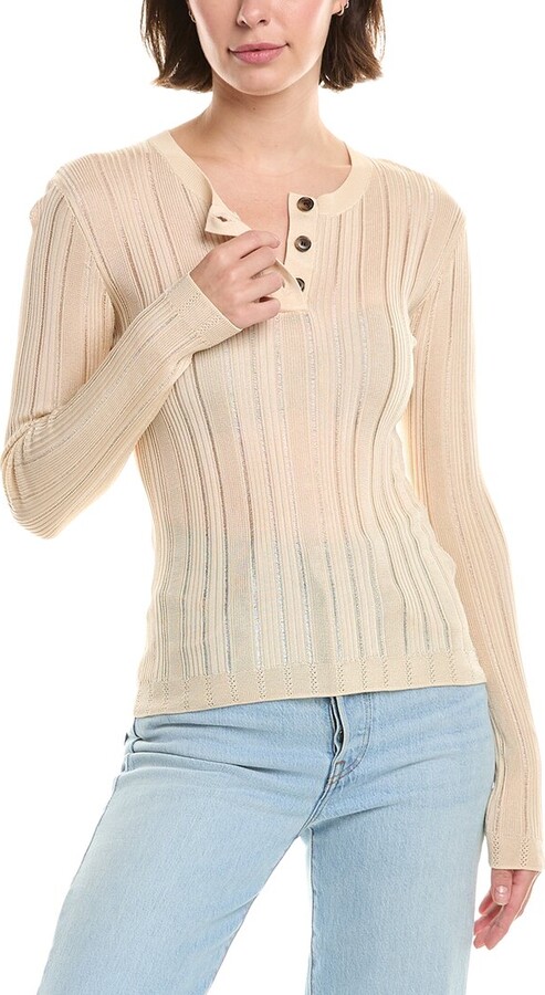 Frame Denim Laddered Rib Henley