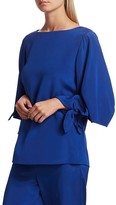 Thumbnail for your product : St. John Stretch-Silk Crepe De Chine Tie-Cuff Blouse