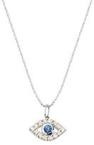 Thumbnail for your product : Sydney Evan 14K Diamond And Sapphire Evil Eye Necklace