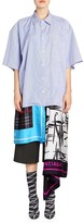 Thumbnail for your product : Balenciaga Striped Poplin Mixed-Scarf Shirtdress