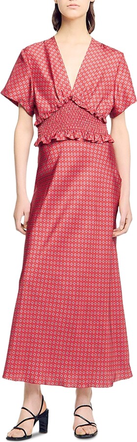 Sandro Laurana Ruffle Trim Dress