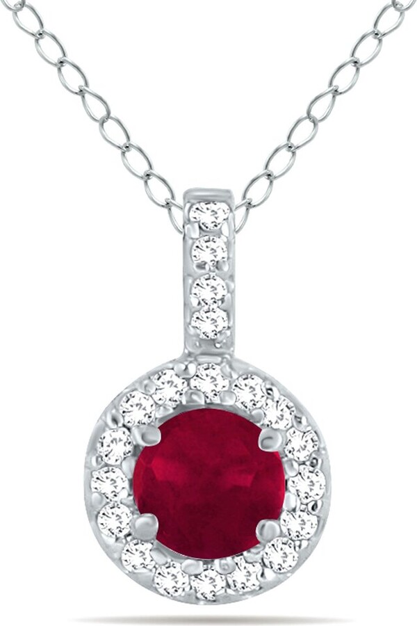 Gem Spark 14K 0.55 Ct. Tw. Diamond & Ruby Necklace