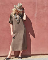 Thumbnail for your product : Joan Vass Long Dolman Sleeve Dress w/ Lattice Detail, Petite