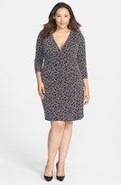 Thumbnail for your product : Adrianna Papell Side Pleat Faux Wrap Dress (Plus Size)