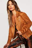 Thumbnail for your product : boohoo Suedette Biker Jacket
