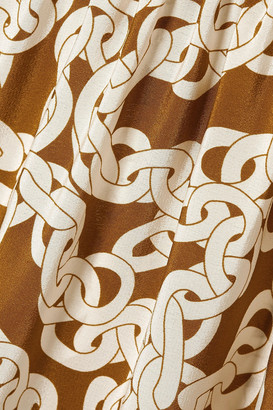 Diane von Furstenberg Asymmetric Printed Silk Crepe De Chine Dress