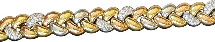 POIRAY Elegant 18 K Tricolor Gold Diamond Bracelet Signed Paris