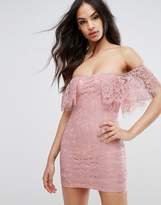 Thumbnail for your product : PrettyLittleThing Lace Bardot Bodycon Dress