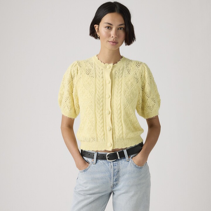 Levi's Pauline Pointelle Short-Sleeve Cardigan - Women's - French Vanilla