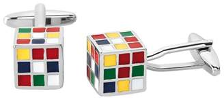 West Coast Jewelry Men's Rubik's Cube Cuff Links - Black/Silver