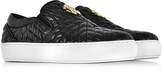 Thumbnail for your product : Roberto Cavalli Black Nappa Star Quilted Leather Slip On Sneakers