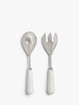 Thumbnail for your product : John Lewis & Partners Marble Handle Salad Servers, Set of 2, White/Silver