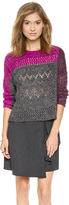 Thumbnail for your product : Nanette Lepore Pointelle Patch Crew Sweater