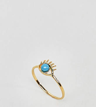 ASOS Design Gold Plated Sterling Silver Eye Ring