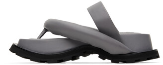 Jil Sander Grey Oversize Strap & Sole Sandals