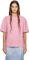 Pink Printed Leather T-Shirt 
