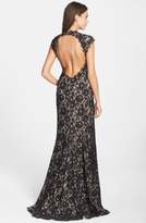 Thumbnail for your product : Aidan Mattox Aidan by Illusion Lace Column Gown