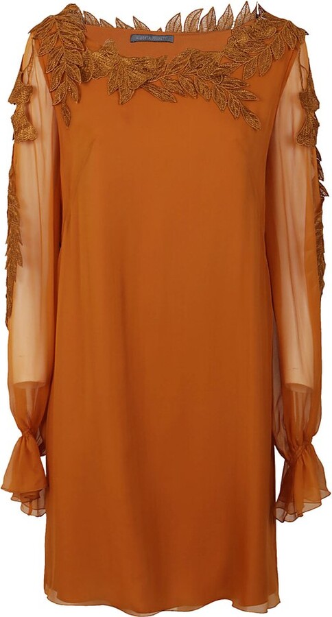 Alberta Ferretti Long-Sleeved Mini Dress