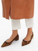 Thumbnail for your product : Christian Louboutin Hall Leopard-print Suede Ballet Flats - Leopard