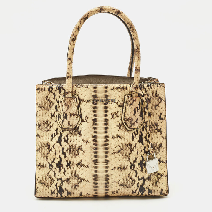 Leather Crossbody Bag Michael Kors Mercer Large Snakeskin Tote