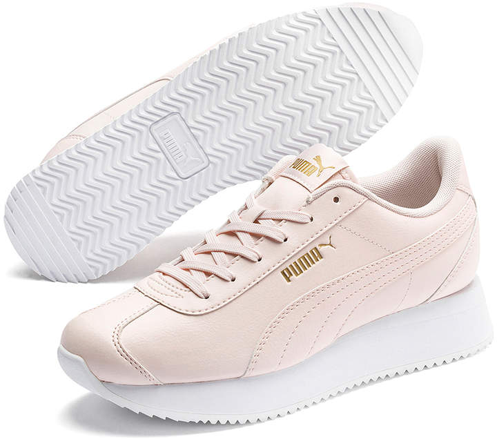 stacked platform sneakers