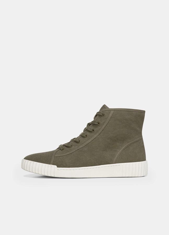 olive green high top sneakers
