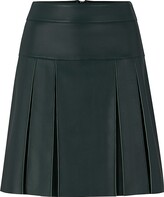 Slim Fit Pleated Skirt In Waxed Leath 